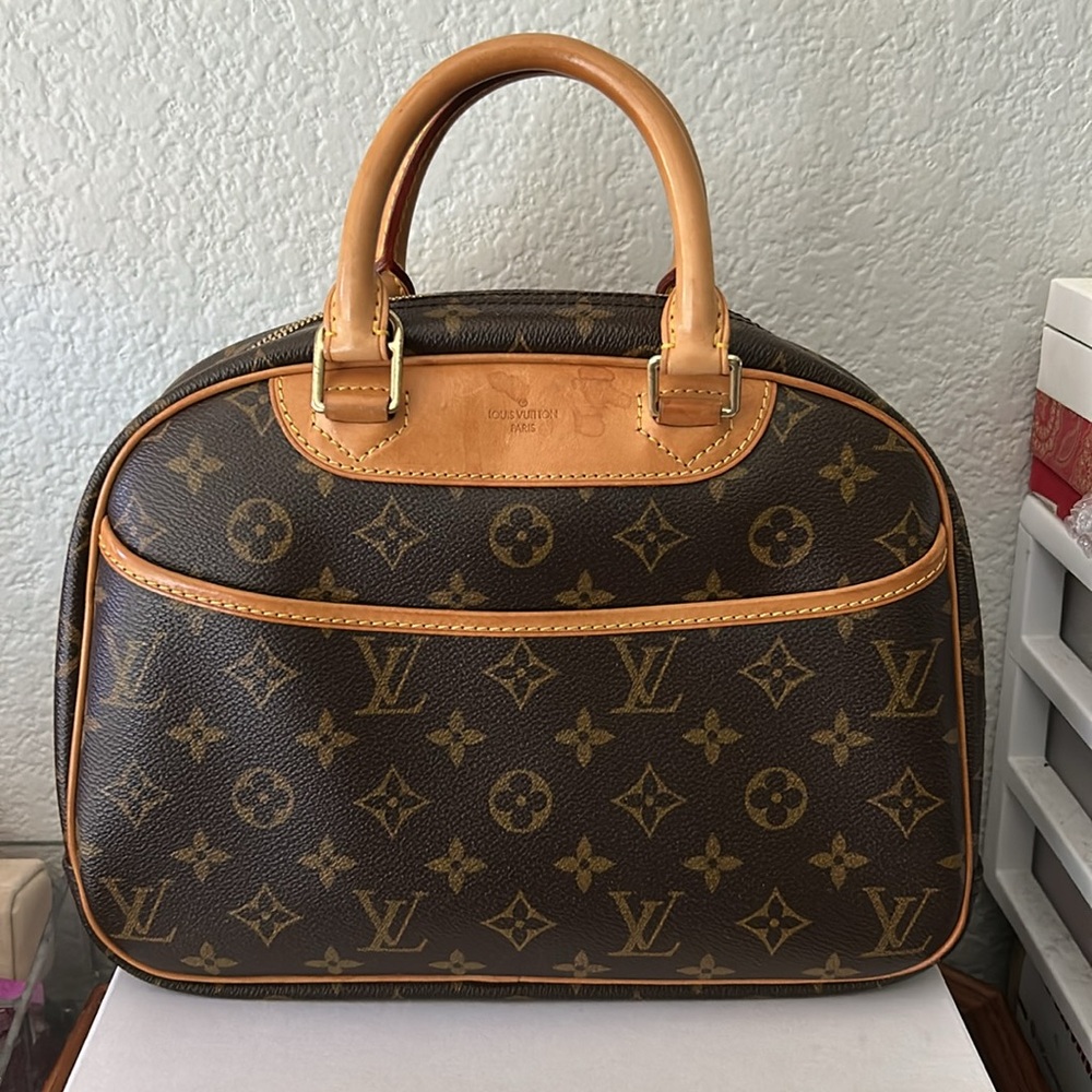 Vintage Louis Vuitton Monogram Trouville PM Handbag with Lock & Key and Dust Bag
